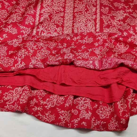 Hatch Rosalie Bandana Red Floral Maternity Midi Dress Size 2 Cross Straps - Picture 10 of 16